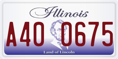 IL license plate A400675