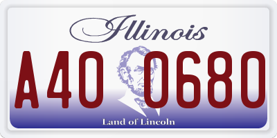 IL license plate A400680