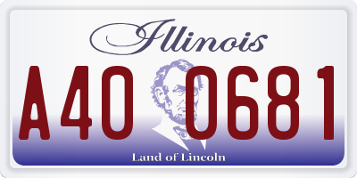 IL license plate A400681