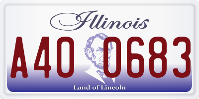 IL license plate A400683