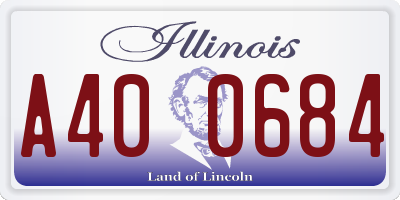 IL license plate A400684