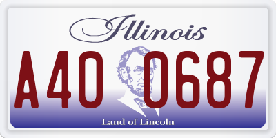 IL license plate A400687