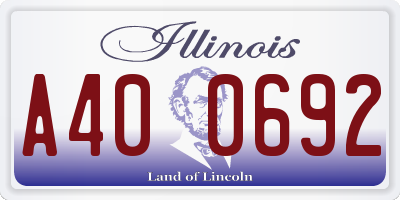 IL license plate A400692