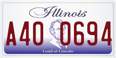 IL license plate A400694
