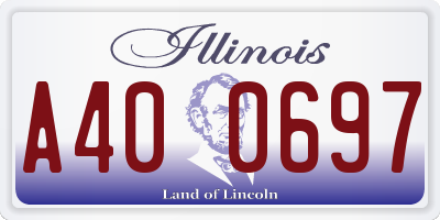 IL license plate A400697
