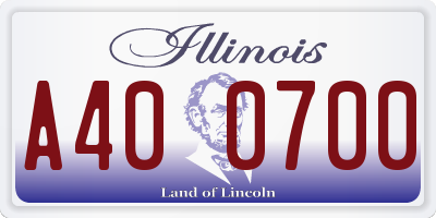 IL license plate A400700