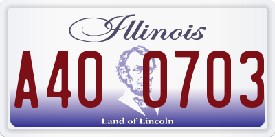 IL license plate A400703