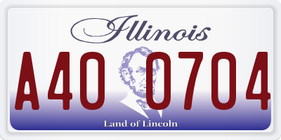 IL license plate A400704