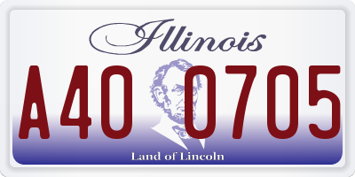 IL license plate A400705