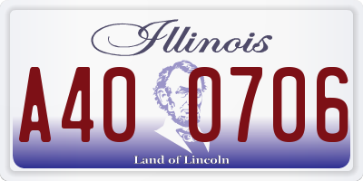 IL license plate A400706