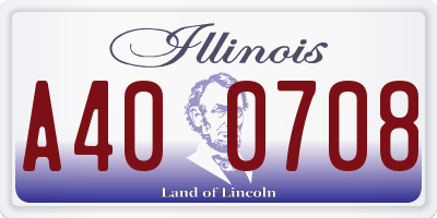 IL license plate A400708