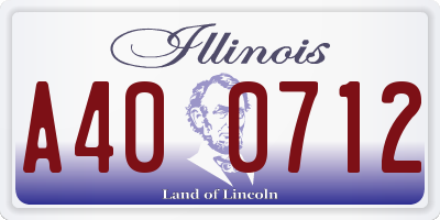 IL license plate A400712