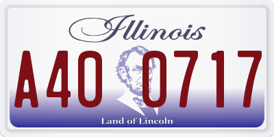 IL license plate A400717