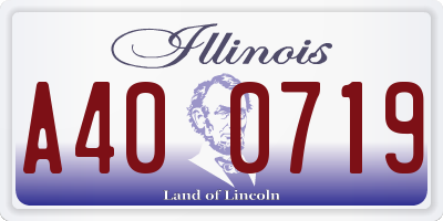 IL license plate A400719