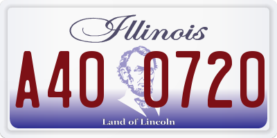 IL license plate A400720