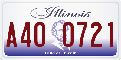 IL license plate A400721