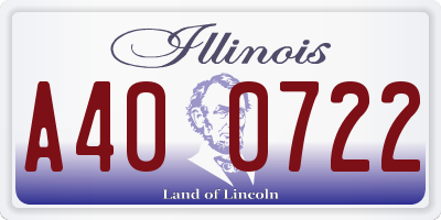 IL license plate A400722
