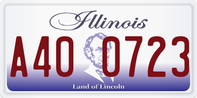 IL license plate A400723