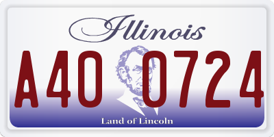 IL license plate A400724