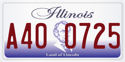 IL license plate A400725