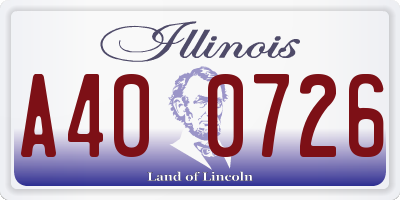 IL license plate A400726