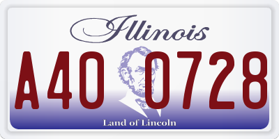 IL license plate A400728