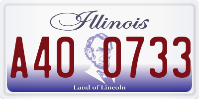 IL license plate A400733