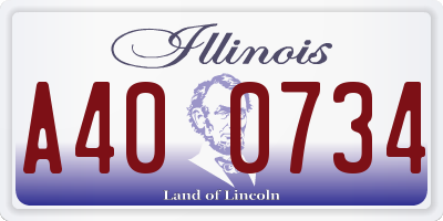IL license plate A400734