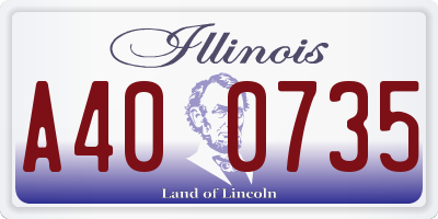 IL license plate A400735