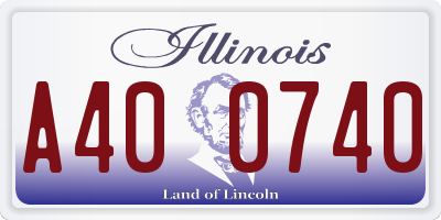 IL license plate A400740