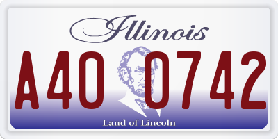 IL license plate A400742