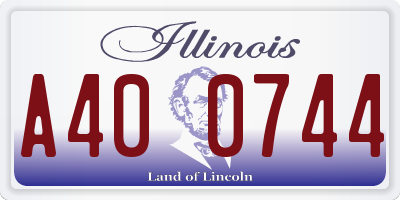 IL license plate A400744