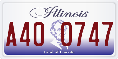 IL license plate A400747