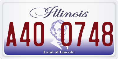 IL license plate A400748