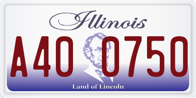 IL license plate A400750