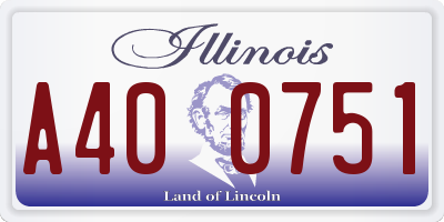 IL license plate A400751