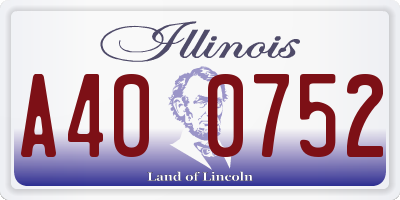 IL license plate A400752