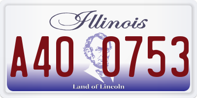 IL license plate A400753