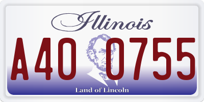 IL license plate A400755