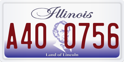 IL license plate A400756