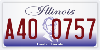 IL license plate A400757