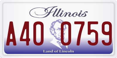 IL license plate A400759