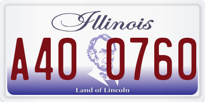 IL license plate A400760