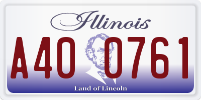 IL license plate A400761