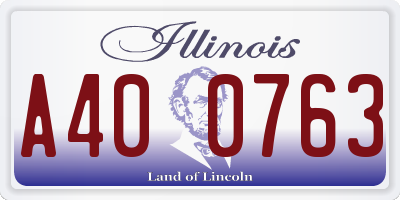 IL license plate A400763