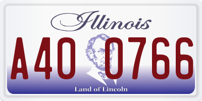 IL license plate A400766