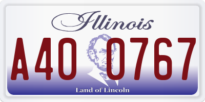 IL license plate A400767