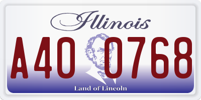 IL license plate A400768