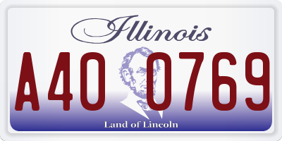 IL license plate A400769