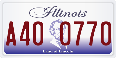 IL license plate A400770